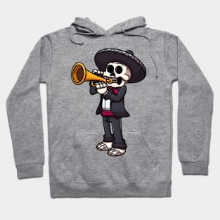 Mariachi Skeleton Playing The Trumpet Hoodie